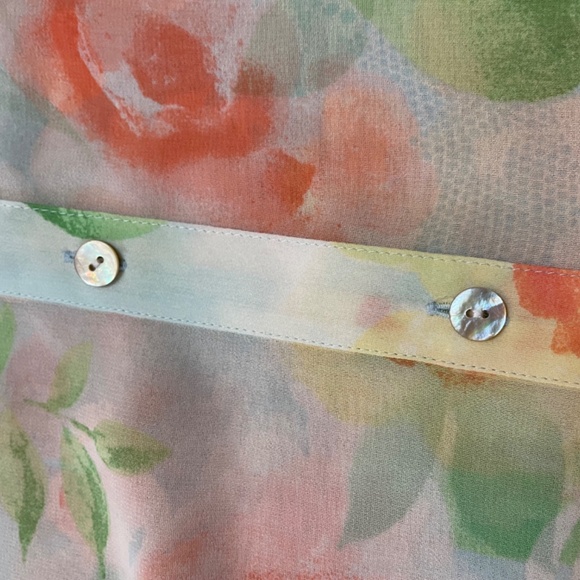 J Jill Chiffon Sheer Long Sleeved Blouse, Size M - Picture 11 of 14